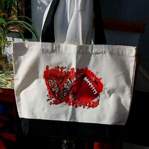 Football Mom Tote Bag - Black and White